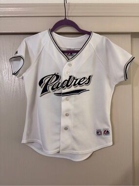 Majestic vintage women’s San Diego Padres White Baseball Jersey L